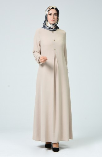 Beige Hijab Kleider 0050-02