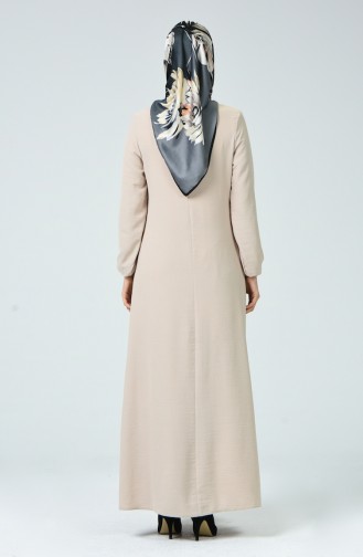 Beige Hijab Kleider 0050-02