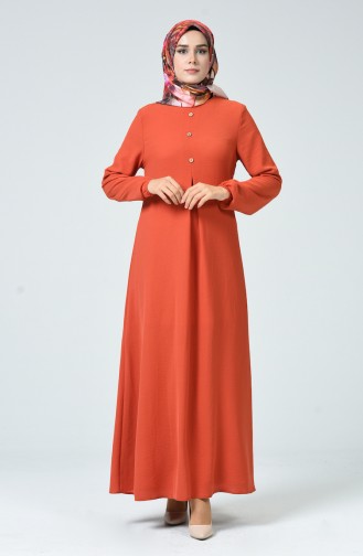 Brick Red Hijab Dress 0050-04