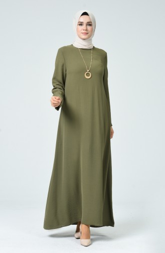Khaki Hijab Dress 0053-03