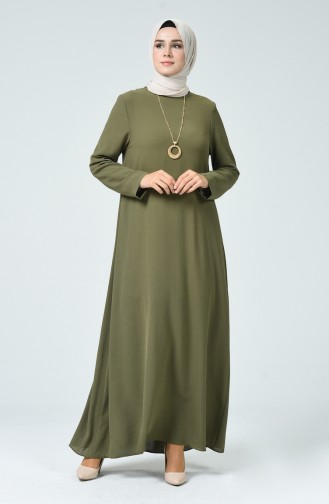 Khaki Hijab Dress 0053-03