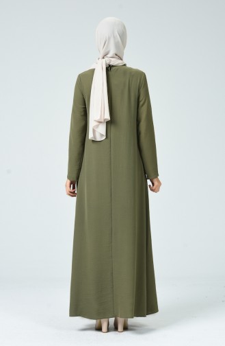 Khaki Hijab Dress 0053-03