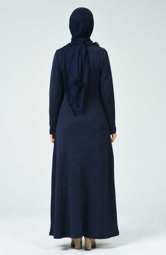 Dunkelblau Hijab Kleider 0309-01