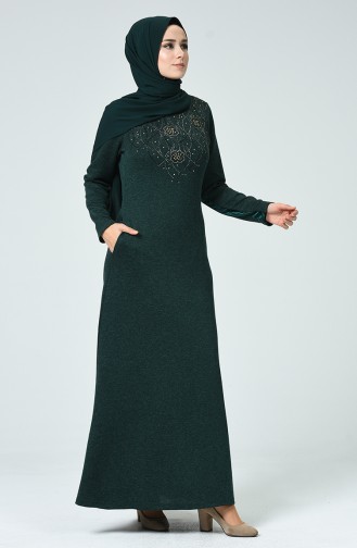 Smaragdgrün Hijab Kleider 0309-02
