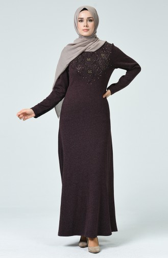 Dark Plum Hijab Dress 0309-03