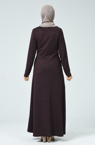 Dark Plum Hijab Dress 0309-03