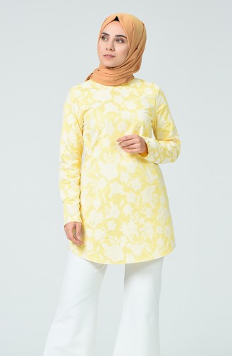 Blouse à Motifs 1235BLZ-02 Jaune 1235BLZ-02