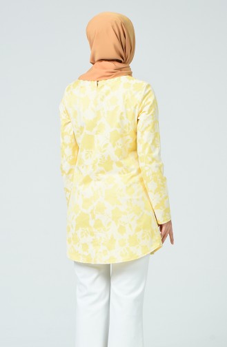 Blouse à Motifs 1235BLZ-02 Jaune 1235BLZ-02