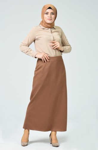 Big Size Pencil Skirt Camel 0905-06