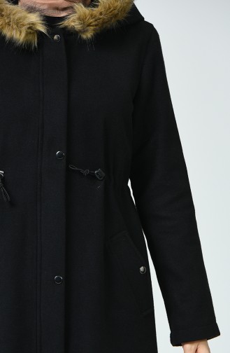 معطف طويل أسود 6836-01