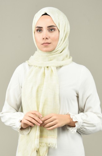 Silvery Cotton Shawl Cream 1023-05