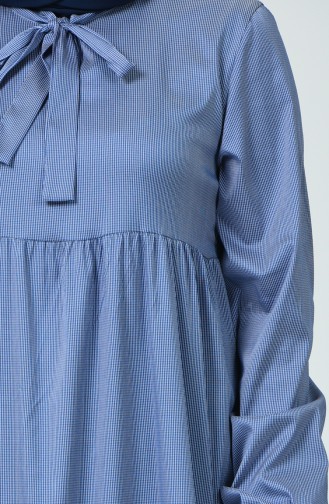 Pleated Dress Blue White 1350A-01