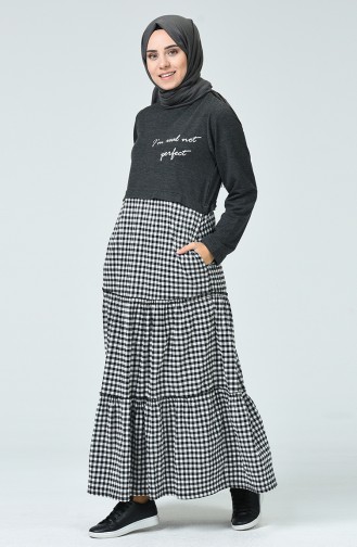 Rauchgrau Hijab Kleider 4102-02