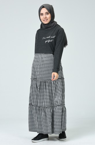 Rauchgrau Hijab Kleider 4102-02