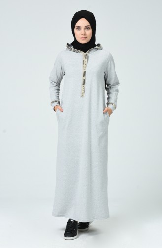 Gray Hijab Dress 4127-01