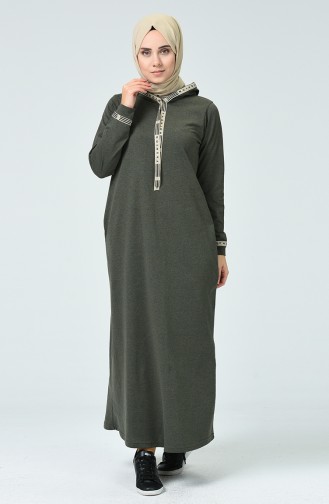 Khaki Hijab Dress 4127-02