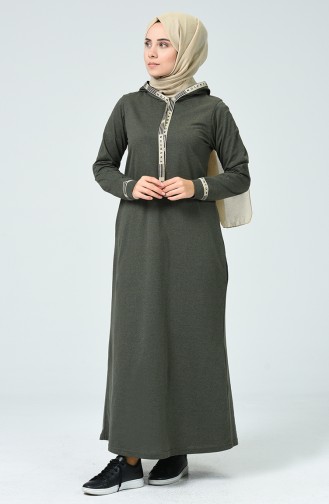 Khaki Hijab Dress 4127-02