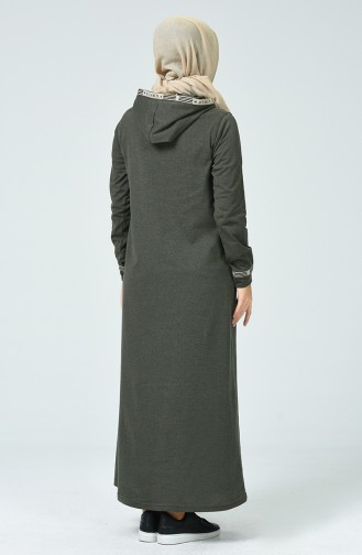 Khaki Hijab Dress 4127-02