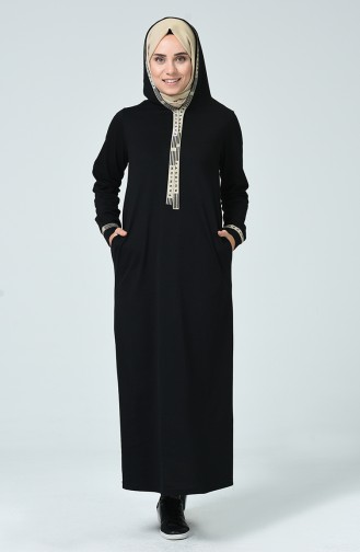 Black Hijab Dress 4127-05