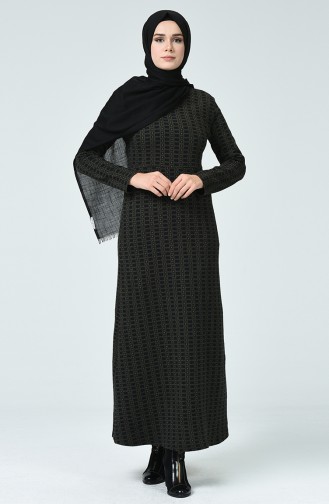 Khaki Hijab Kleider 7002-03