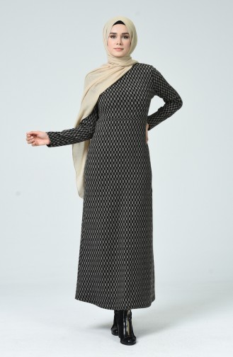 Black Hijab Dress 7002A-01