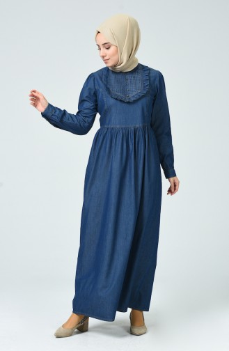 Dunkelblau Hijab Kleider 9280-01