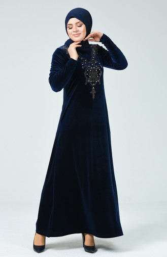 Navy Blue Hijab Dress 1920-04