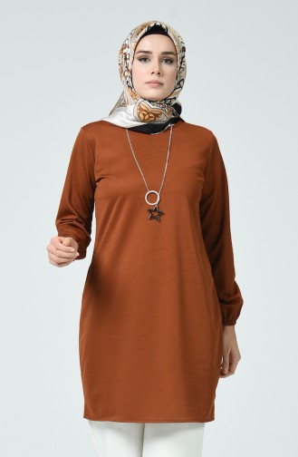 Kolyeli Tunik 4011-04 Taba