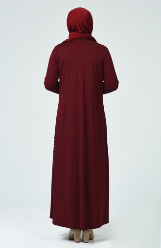 Claret red İslamitische Jurk 1138-03