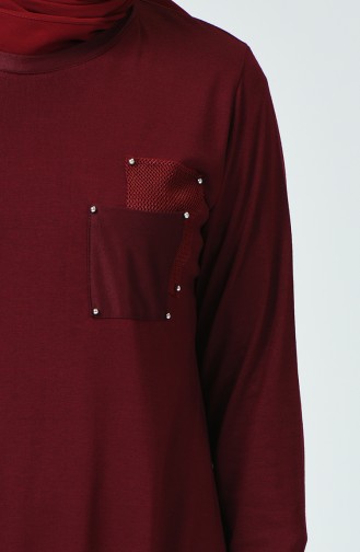 Claret red İslamitische Jurk 1138-03