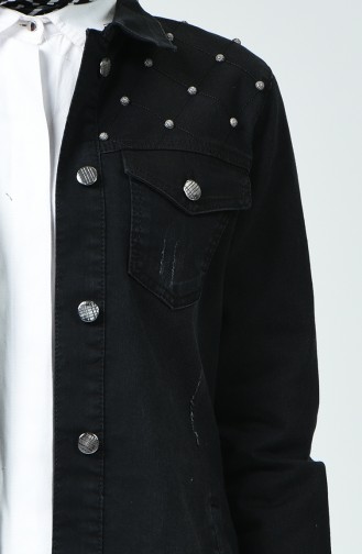 Veste Jean avec Poche 6073-01 Noir 6073-01