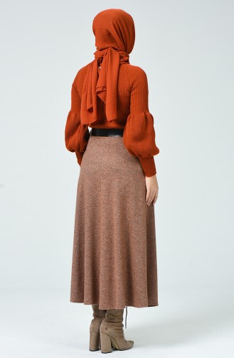 Kemerli Kışlık Etek 5300-02 Soğan Kabuğu