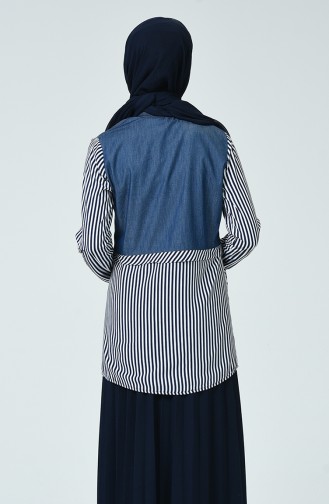 Navy Blue Overhemdblouse 2005-01