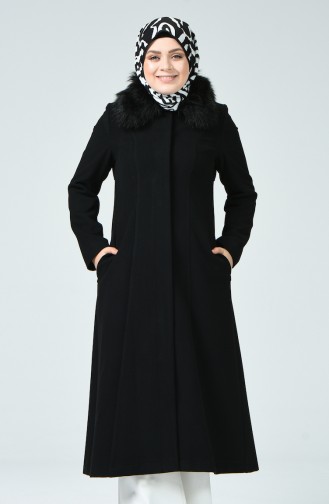 معطف طويل أسود 35850-04