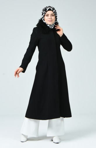 معطف طويل أسود 35850-04
