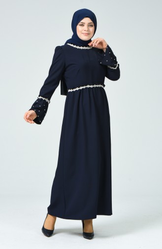 Dunkelblau Hijab Kleider 0110-01