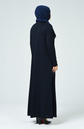 Dunkelblau Hijab Kleider 1138-02