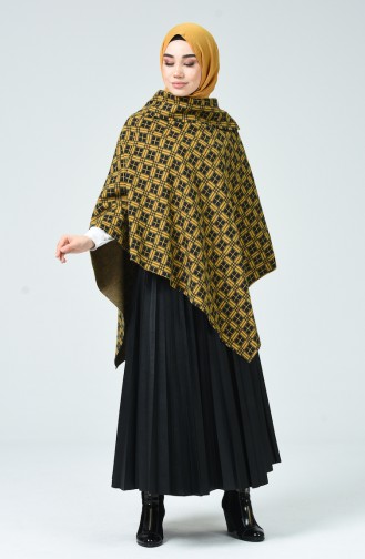 Poncho a Motifs 0501B-01 Jaune Noir 0501B-01