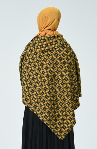 Poncho a Motifs 0501B-01 Jaune Noir 0501B-01