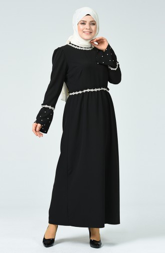 Schwarz Hijab Kleider 0110-03