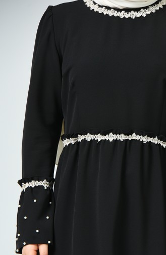 Plus Size Pearls Dress 0110-03 Black 0110-03