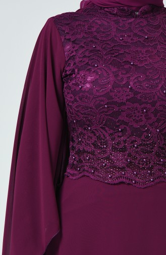 Purple Hijab Evening Dress 5220-04