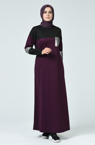 Purple Hijab Dress 4056-02
