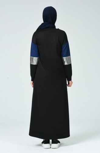 Dunkelblau Hijab Kleider 4056-03