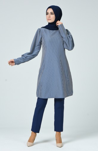 Balon Kol Tunik 1359-03 Mavi
