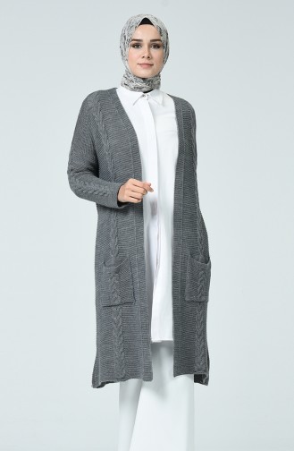 Trikot Strickjacke mit Tasche 1938-06 Grau 1938-06