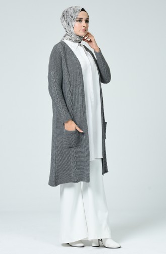 Trikot Strickjacke mit Tasche 1938-06 Grau 1938-06