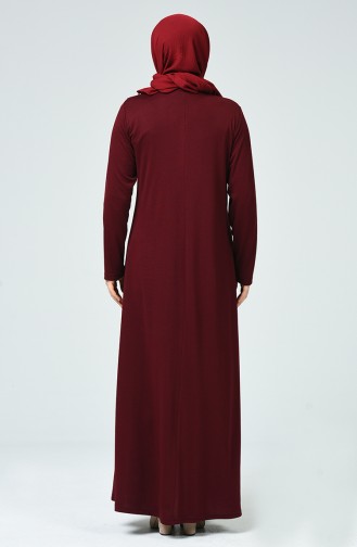 Claret red İslamitische Jurk 1132-07