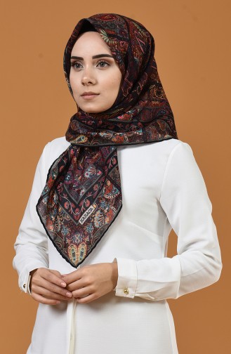 Karaca Desenli Soft Eşarp 90655-08 Siyah Sarı 90655-08