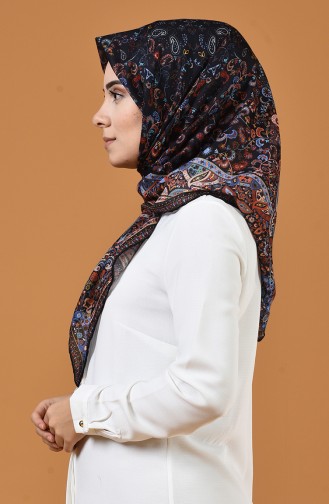 Karaca Patterned Soft Scarf Black Orange 90659-07